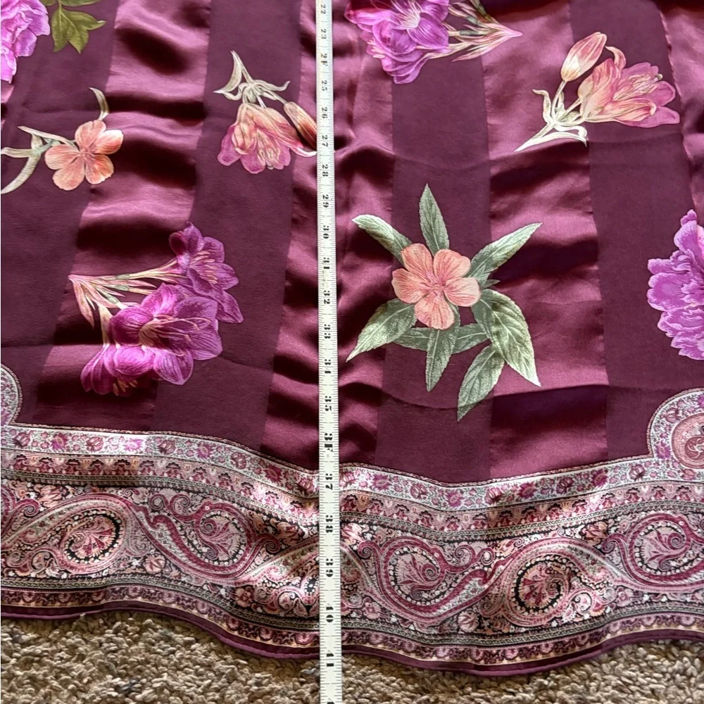 Authentic silk Christian Dior purple Flower Scarf with original box